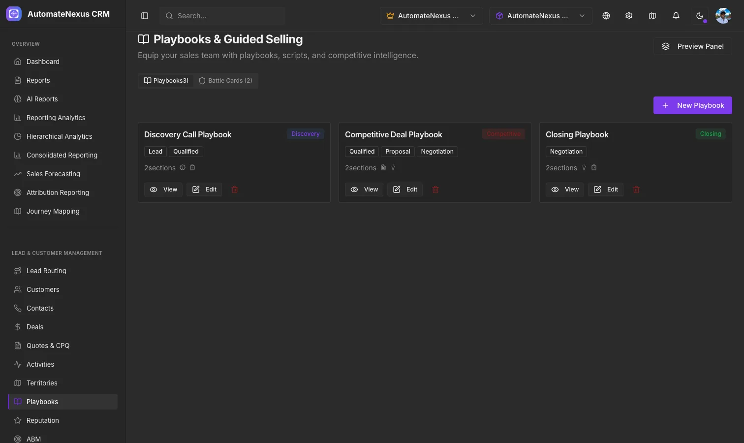 Playbooks & Guided Selling